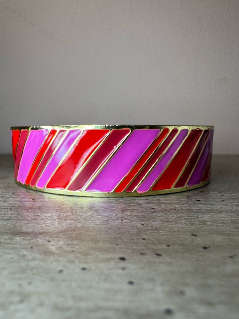 LC Lauren Conrad Multicolored Enamel Metal Bangle Bracelet Gold Toned Striped